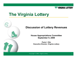 The Virginia Lottery - Virginia House Appropriations Committee