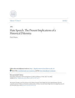 Hate Speech: The Present Implications of a
