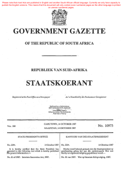 Intestate Succession Act - South African Government