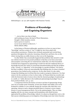 Problems of knowledge and cognizing organisms