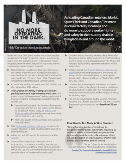 As leading Canadian retailers, Mark`s, Sport Chek