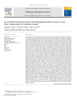 An overfilled lacustrine system and progradational delta in Jezero