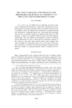 hey, that`s cheating! the misuse of the irreparable injury rule as a