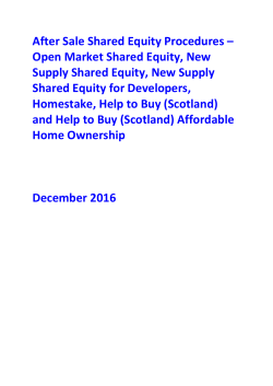 After Sale Shared Equity Procedures