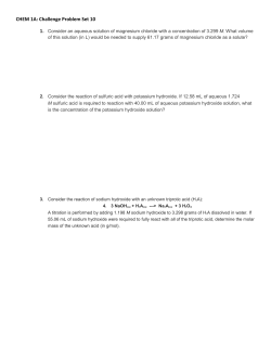 CHEM 1A: Challenge Problem Set 10