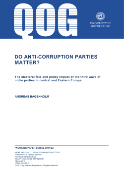DO ANTI-CORRUPTION PARTIES MATTER?