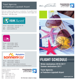 flight schedule - Flughafen Paderborn Lippstadt
