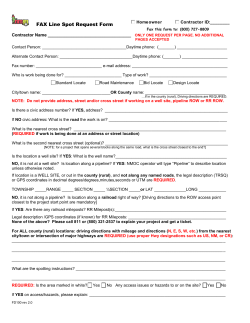 Checklist for Locate Request