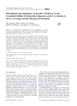 Distribution and abundance of juvenile Northeast Arctic Greenland