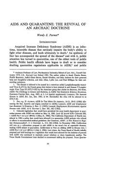 AIDS and Quarantine: The Revival of an Archaic Doctrine