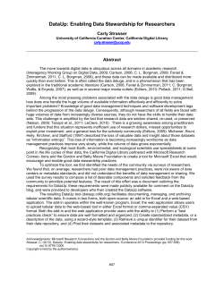 DataUp: Enabling Data Stewardship for