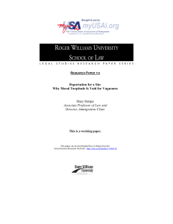 Deportation for a Sin: Why Moral Turpitude is Void for Vagueness