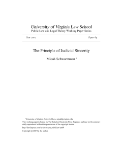 The Principle of Judicial Sincerity