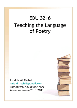 EDU 3216 Teaching the Language of Poetry