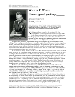 I Investigate Lynchings - National Humanities Center
