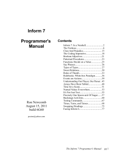 The Inform 7 Programmer`s Manual