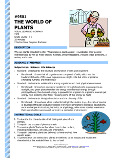 9501 the world of plants - The Described and Captioned Media
