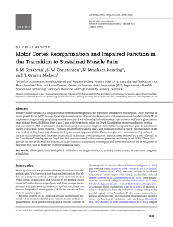 Motor Cortex Reorganization and Impaired