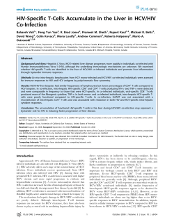 HIV-Specific T-Cells Accumulate in the Liver in HCV/HIV Co