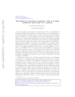 Discussion of ``Analysis of variance