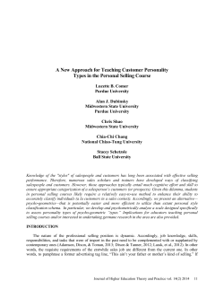 A New Approach for Teaching Customer Personality Types in the