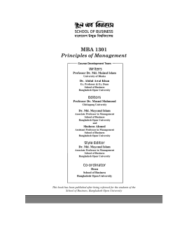 MBA 1301 Title: Principles of Management