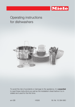 Operating instructions for dishwashers
