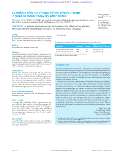 Levodopa plus carbidopa before physiotherapy