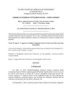 AMERICAN EXPRESS CENTURION BANK v. JOHN