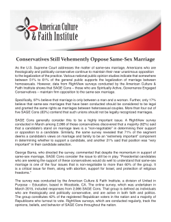 Conservatives Still Vehemently Oppose Same