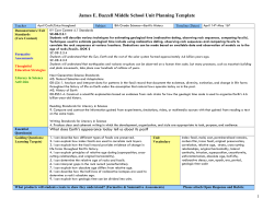 James E. Bazzell Middle School Unit Planning Template