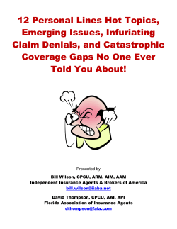 12 Personal Lines Hot Topics, Emerging Issues, Infuriating Claim
