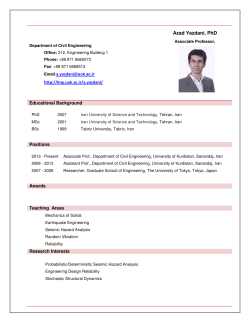 Dr Azad Yazdani - University of Kurdistan