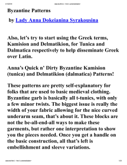 Byzantine Garb Patterns