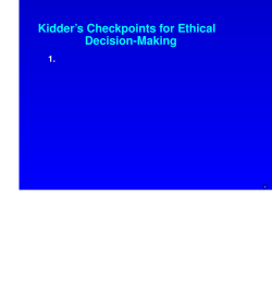 Kidder`s Checkpoints for Ethical Decision-Making