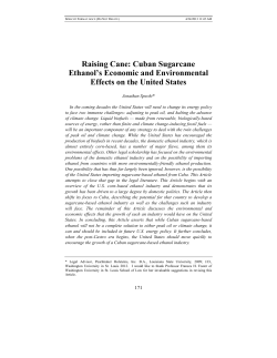Raising Cane: Cuban Sugarcane Ethanol`s Economic