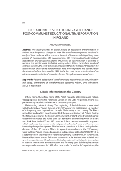 educational restructuring and change: post  communist educational