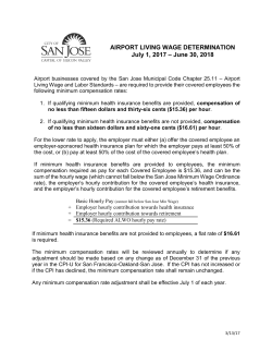 Airport Living Wage Determination 07-01-17 thru 06-30-18