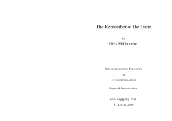 The Remember of the Tame