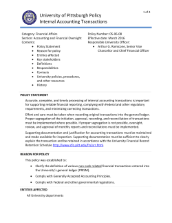 Internal Accounting Transactions - CFO