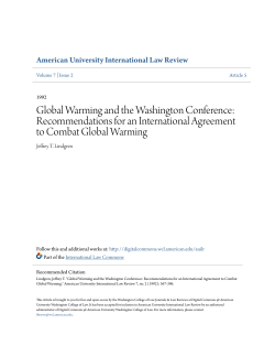 Global Warming and the Washington Conference