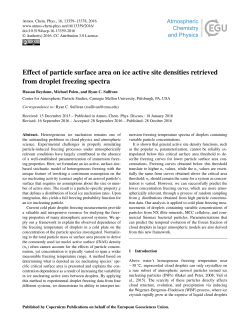 Effect of particle surface area on ice active site densities retrieved