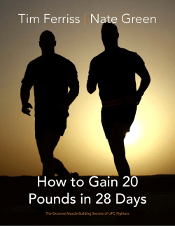 How to Lose 20 Pounds of Fat in 30 Days Tim Ferriss How to Gain