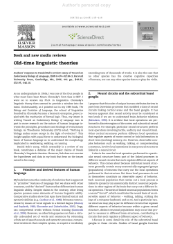 Old-time linguistic theories - Cognitive and Linguistic Sciences