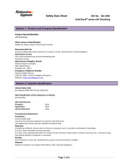 Safety Data Sheet SDS No. GB-1006 Gold Bond&reg; BRAND eXP