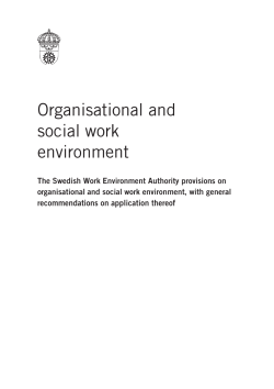 Organisational and social work environment