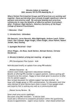 PPG Meeting Minutes 26th January 2017