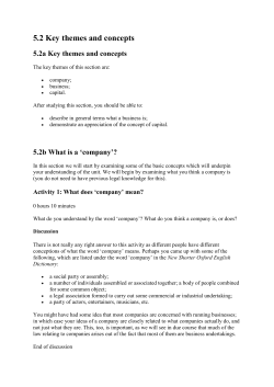 5.2 Key themes and concepts