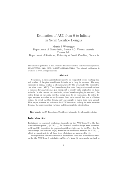 Estimation of AUC from 0 to Infinity in Serial Sacrifice Designs