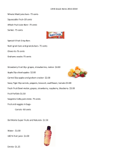 LVHS Snack Items 2013-2014 Minute Maid juice bars